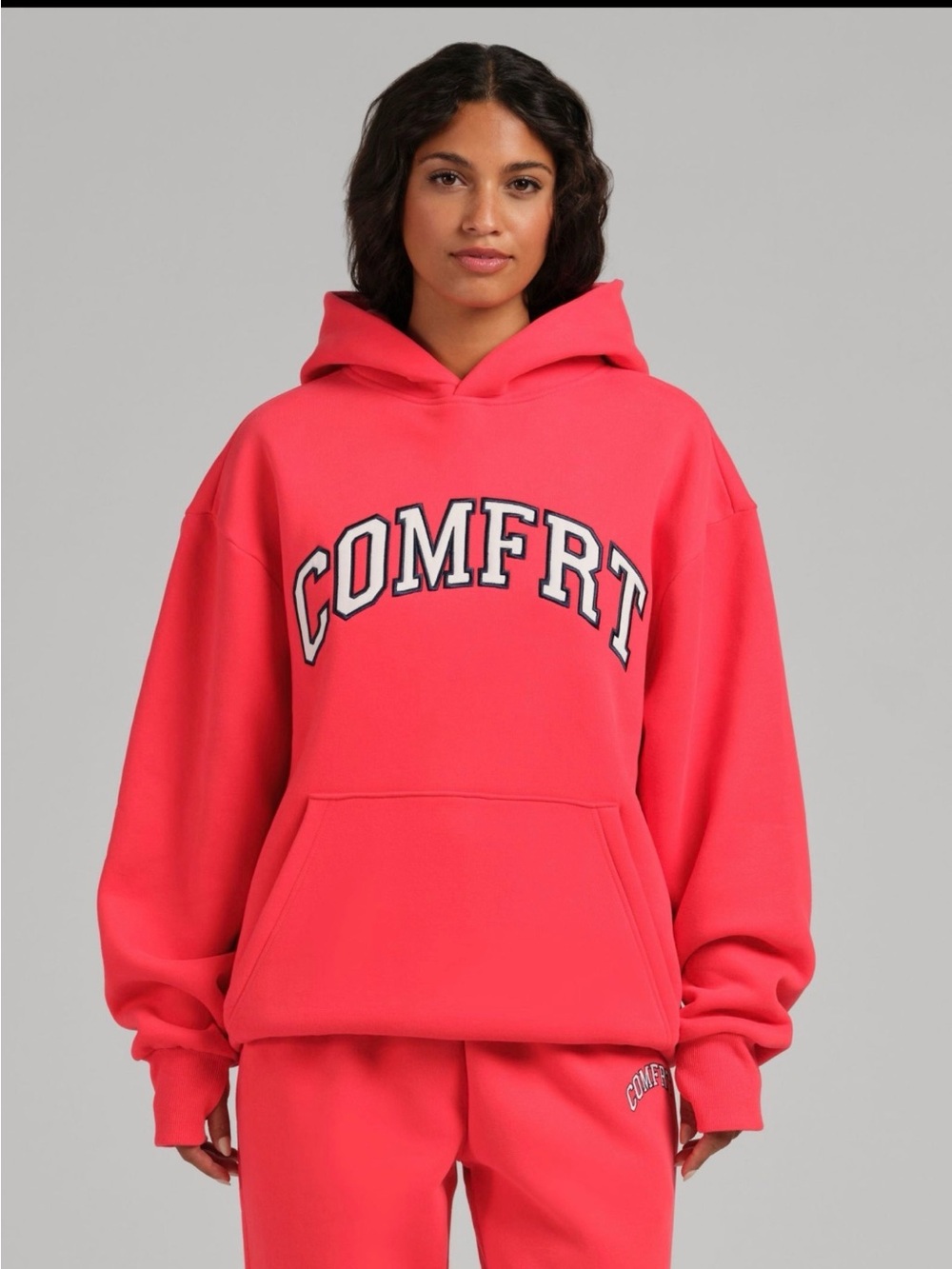COMFRT Coral-Pink Pullover Hoodie